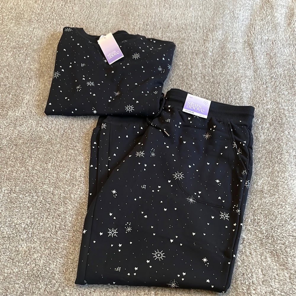 Soft Fleece Lounge Joggers & Sweatshirt set from Stars Above Target; NWT XL